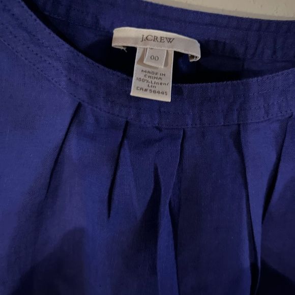 J.Crew 100% Purple linen long sleeve w cuff buttons Sz 00 - Picture 4 of 6